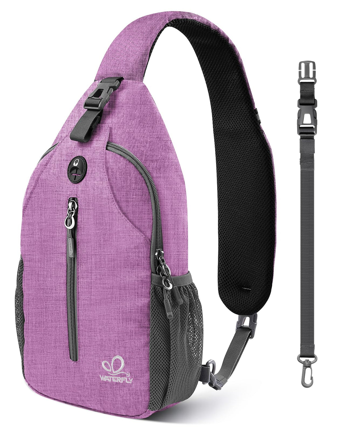 WATERFLY Small Hiking Sling Bag: Crossbody Sling Backpack Chest Bag Daypack for Men Women with Skin-Friendly Shoulder Strap