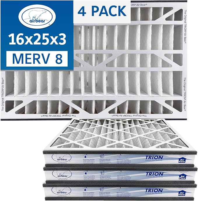16x25x3 TRION Air Bear Cub Pleated HVAC Air Filter MERV 8