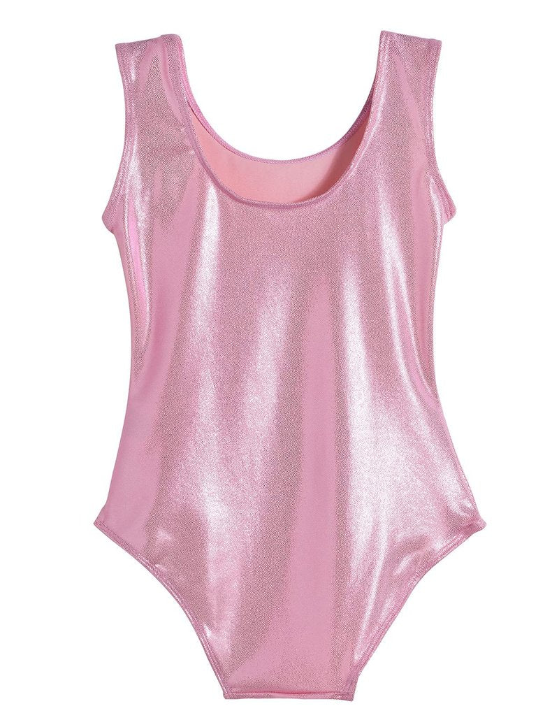 Domusgo Gymnastics Leotards for Girls 8-9 Years Old Pink Sparkly One Piece Tumbling Outfits