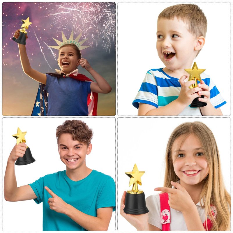 Jerify 36 Pcs Mini Star Trophy Awards Bulk 4.7 Inch Gold Trophy Awards Plastic Cup for Party Favors Soccer Football Winning Prize Competitions Carnival Rewards