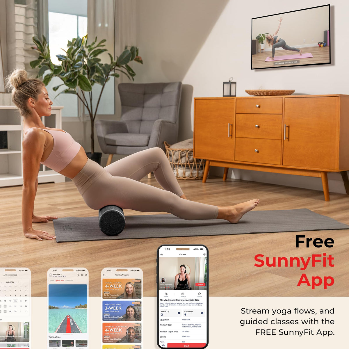 Sunny Health & Fitness 18" Yoga Foam Roller (Black) - SF-ER01-BK-18