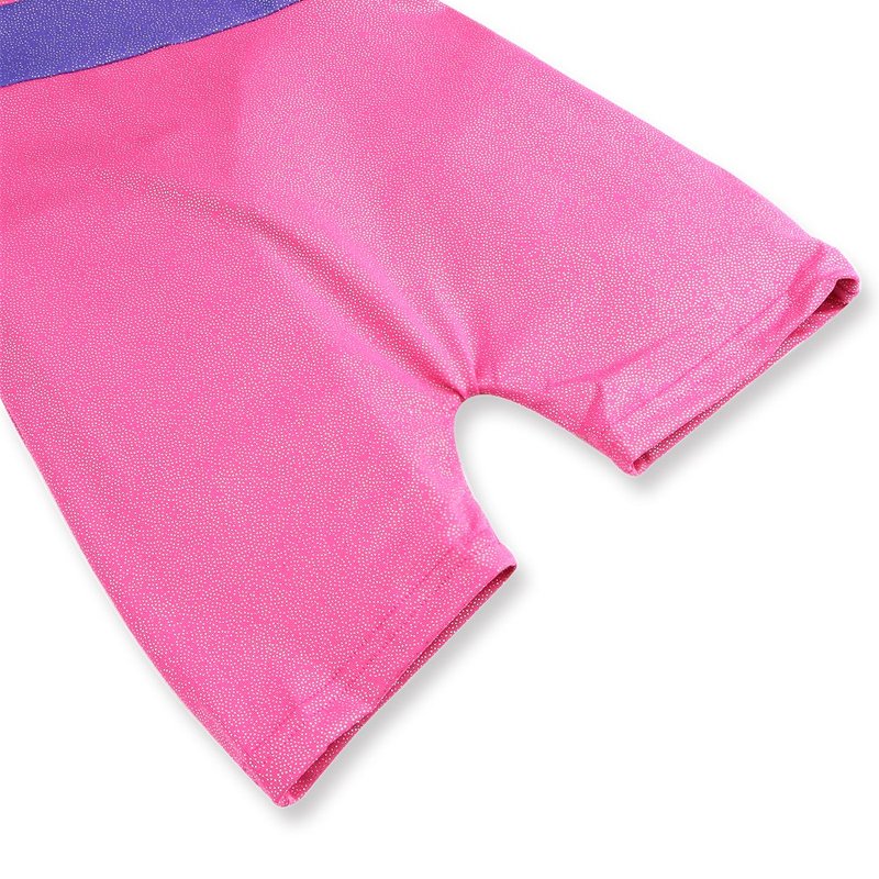 HOZIY Girls Gymnastics Leotards With Shorts Tumbling Outfits Size 8-9 Years Old Pink Sparkly Outfits