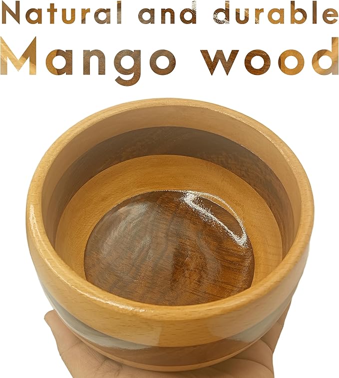 Handmade very Beautiful Round Stripe Segmented Wooden Bowl, Decorative Bowl Natural Mango wood Bowl for Kitchen Dining & Entryway Decor Bowl for desk accessory holding keys,(Round Stripe)