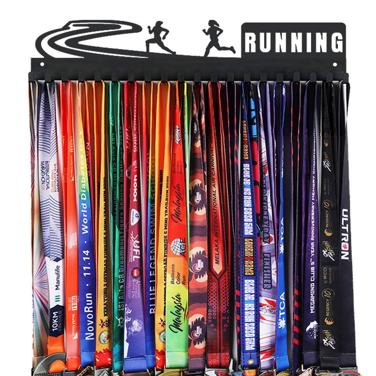 Goutoports Medal Hanger Display Rack - Over 60 Medals, Easy to Install - Black Steel Metal - HOL37