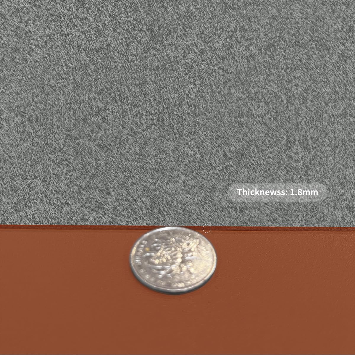 Zinkooat Faux Leather Table Cover,1.8mm Thick,36x72 Inch Table Protector,Table Protector for Dining Room Table,Dining Table Cover,Table Cover Protector,Table Pad,(Brown+Gray,36x72)