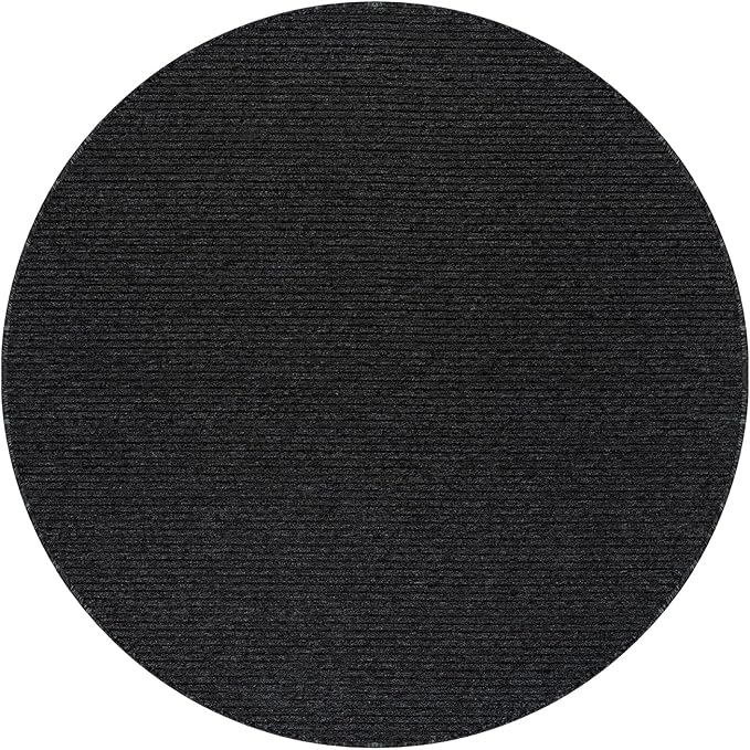 Non Slip Dark Gray Solid Rubber Back Thing Rug for Living Room 4 Round Area Rugs for Kitchen, Rugs for Bedroom, Stain Resistant Easy Cleaning Non Shedding Carpet Dark Gray 4 Round
