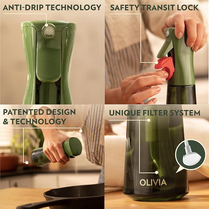 FLAIROSOL OLIVIA Oil Sprayer for Cooking, 200ml Glass Olive Oil Sprayer