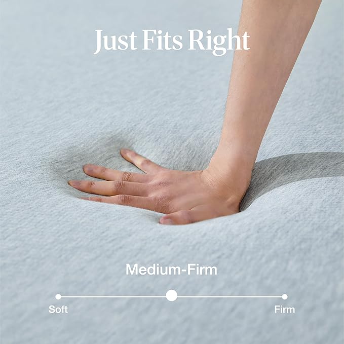 LIFEMENT Basic Queen Graphite Infused Memory Foam Mattress in a Box | Medium Firm Bed, Fiberglass Free, Certified Pressure Relief Foam, Cooling Comfort Sleep, 12 Inch