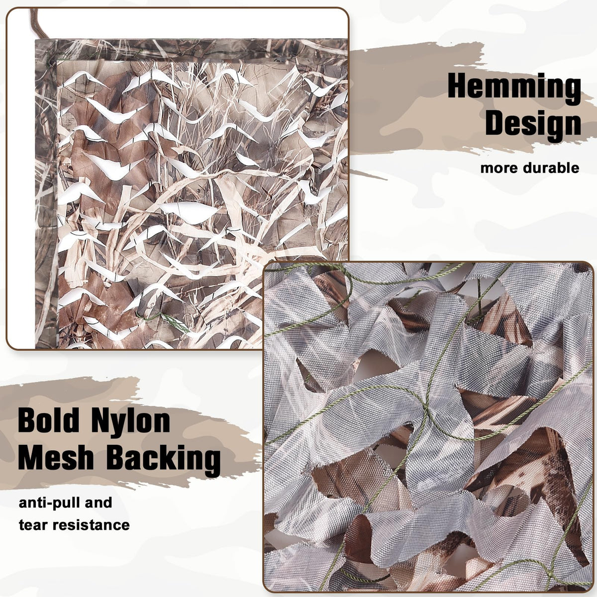 Yeacool Camo Netting Party Camouflage Netting Mesh Military Surplus Hunting Blind Net for Military Theme Party Decorations Backdrop Sunshade Car Cover Camping Shooting (Dry Grass, 10ftx13ft, 3m*4m)