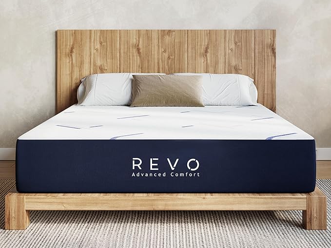 REVO Sleep Gel Memory Foam Mattress, 12-Inch King – Cooling Gel Memory Foam Mattress with Pressure Relief, Balanced Support & Breathable Design for Restorative Sleep