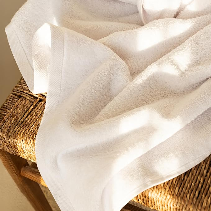 SALBAKOS 100% Turkish Cotton Jumbo Bath Sheet Towel Oversized 40x80 inch | Premium Hotel & Spa Quality, Soft, Absorbent, XL Bath Towels | Made in Turkey (Pack of 1, White)