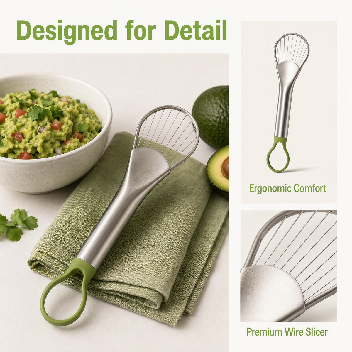 QPQ 2-in-1 Avocado Slicer & Pitter, Stainless Steel Kitchen Tool
