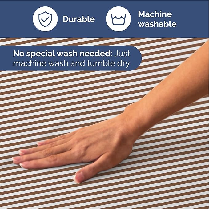 Striped Sheets - Brown Striped Sheets - 1 Flat & 1 Fitted & 2 Pillowcases w/ Deep Pockets – Comfy, Wrinkle & Fade Free - Ultra-Soft, Breathable & Cooling – Luxury Pinstripe Bedding - King Size Bed Set