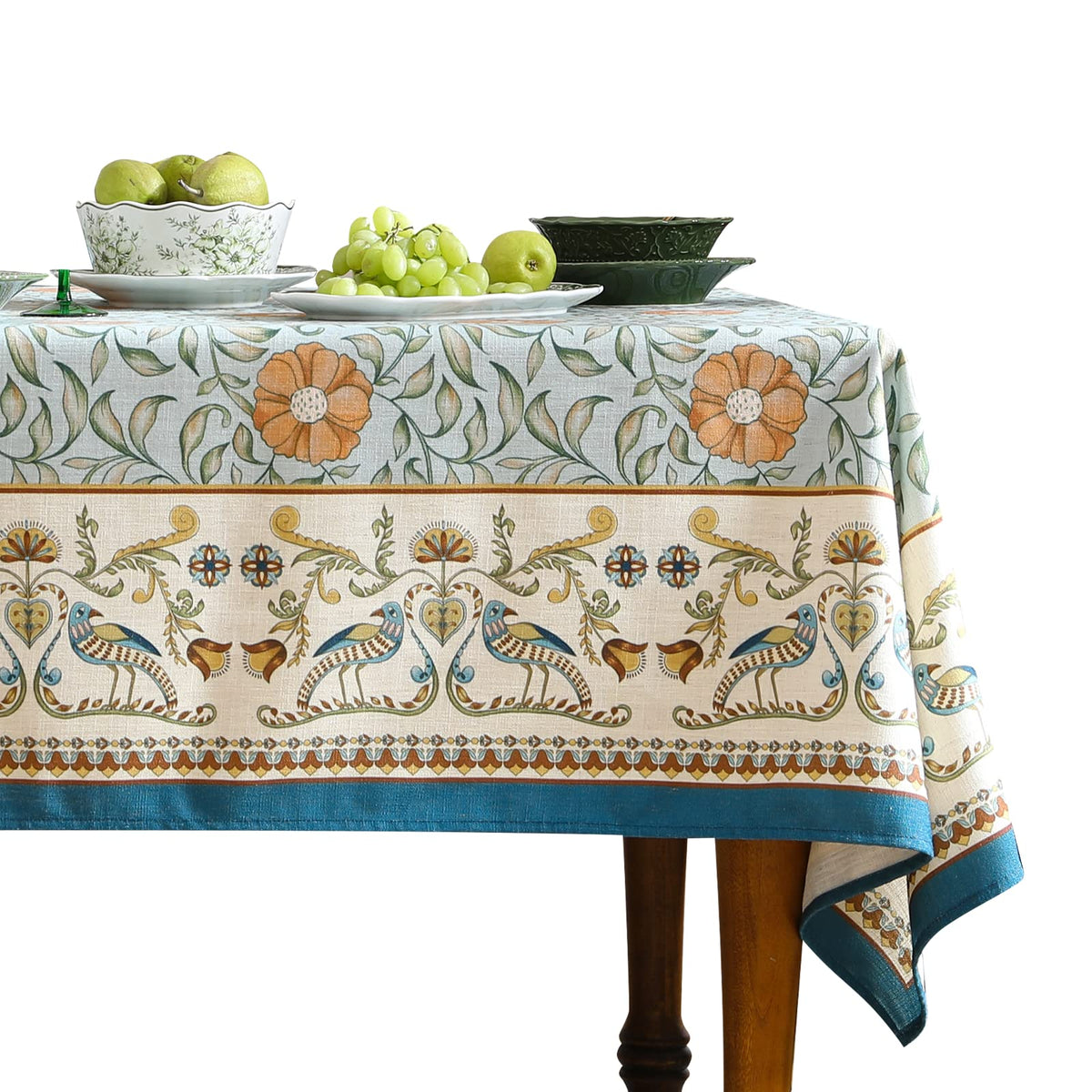 patdrea Vintage French Linen Tablecloth,Rectangular,87"x55"-Wensel