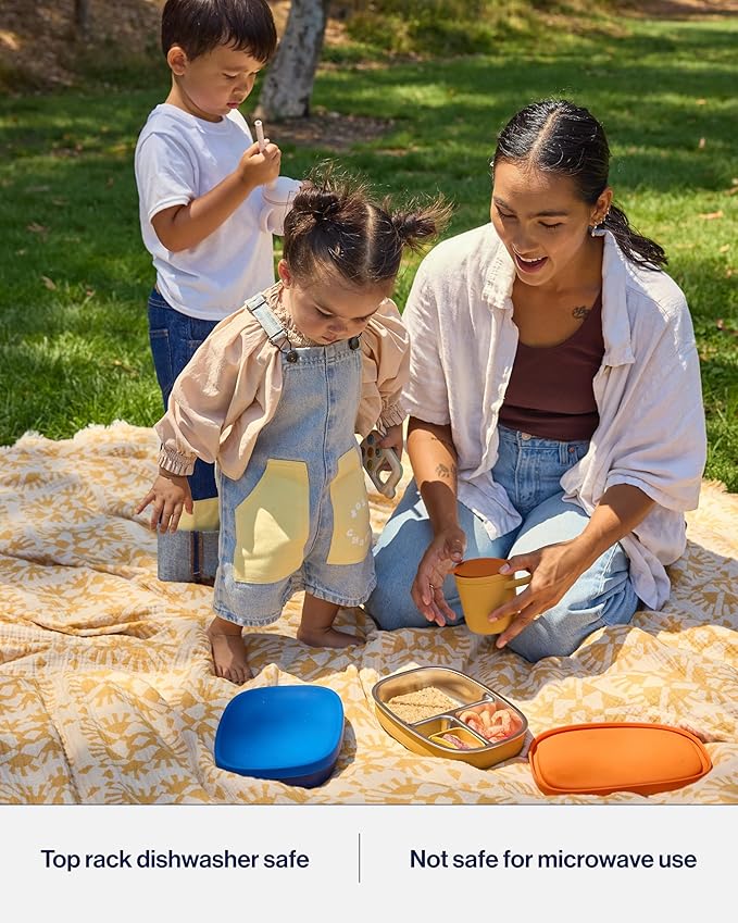Lalo Bento Box, Non-toxic Stainless Steel and Silicone, Dishwasher Safe