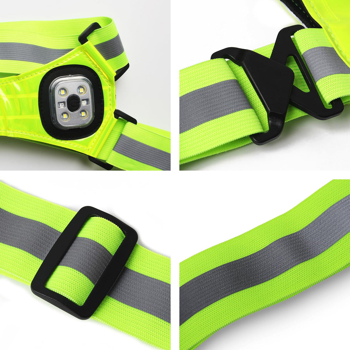 Amprich LED Reflective Running Vest,High Visibility Reflective Running Gear,Rechargeable Light Up Running Vest for Walking Running Cycling,Adjustable for Men Women Kids