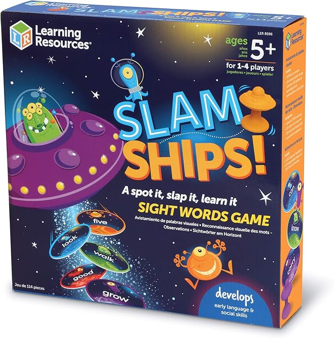 Learning Resources Slam Ships Sight Words Game - Phonics Flash Cards,Montessori Spelling, Homeschool, Classroom Must Haves, Teacher Supplies, Gifts for Boys and Girls