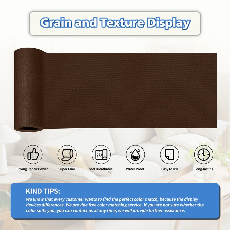 KING MOUNTAIN Canvas Repair Tape,Outdoor Gear Patch, 4×63 Inches,Waterproof,Self-Adhesive for Repairing Boat Covers,Sun Shades,Sofas,Tents,Lounge Chairs,Awnings (Dark Brown)