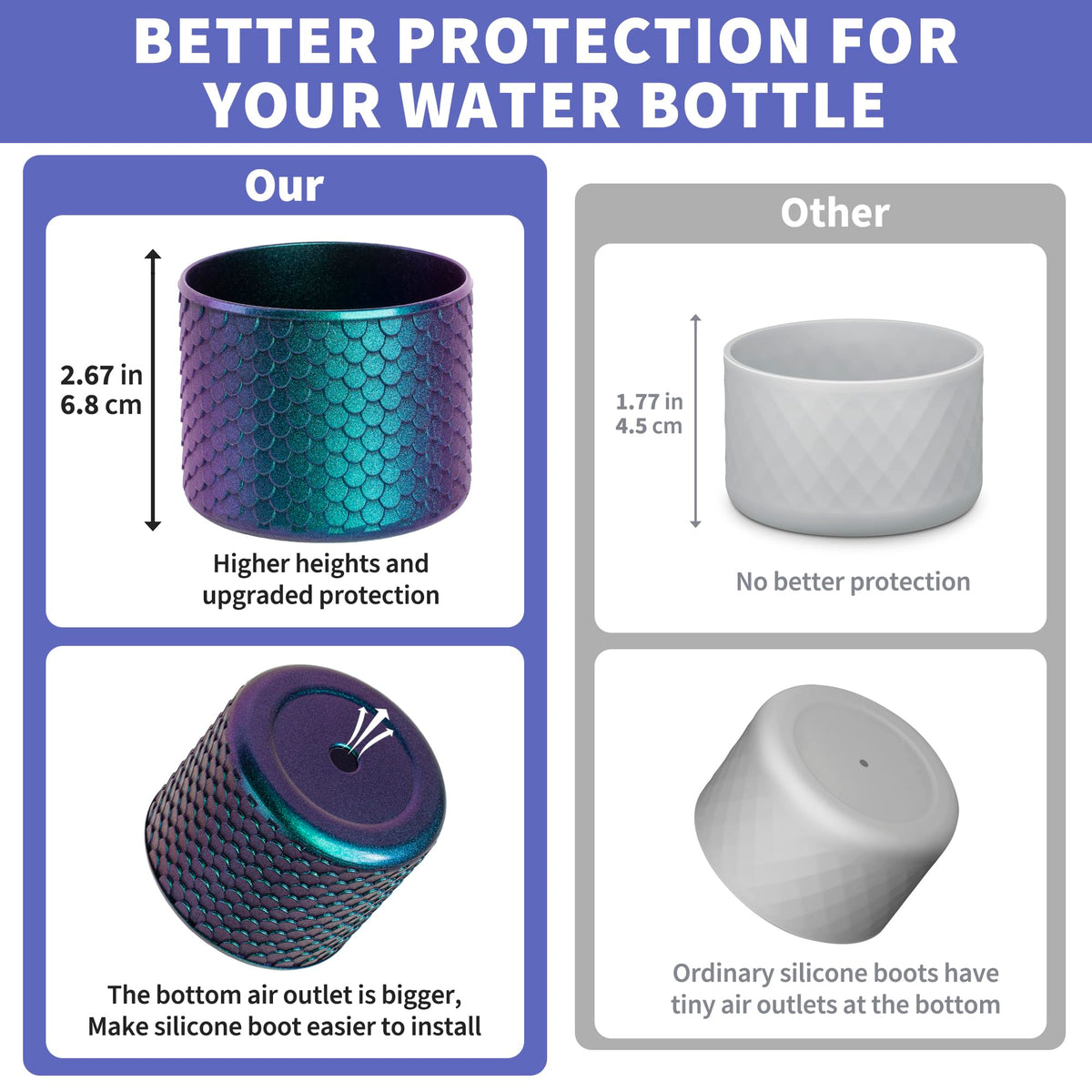 Diumepo Silicone Water Bottle Boot for Owala 32 oz, Anti-Slip Protective Sleeve Bottom Bumper Protector for Owala FreeSip/Twist/Flip 32 oz Water Bottle, BPA Free(Pearlescent White)
