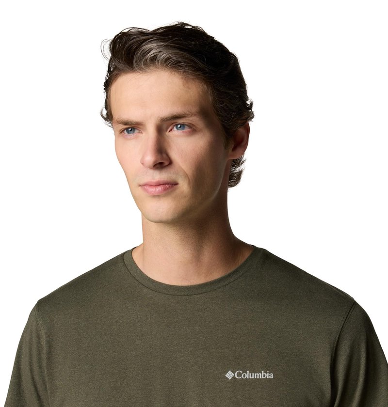 Columbia Mens Thistletown Hills Short Sleeve T-Shirt, Greenscape Heather, 1X