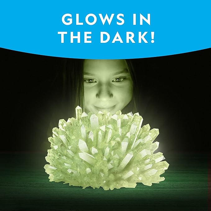 National Geographic Jumbo Crystal Growing Kit - Grow Your Own Giant Glow in The Dark Crystal in a Few Days, Science Kit, Grow Crystals for Kids, STEM Toys (Amazon Exclusive)