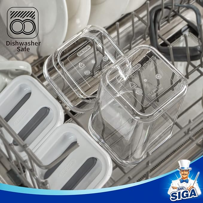 MR.SIGA 4 Pack Airtight Food Storage Container Set for Pantry Organization