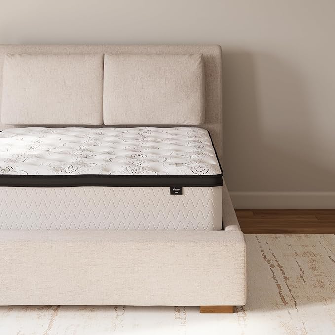 Signature Design by Ashley Twin Size Chime 12 Inch Medium Firm Hybrid Cooling Gel Memory Foam for Pressure Relief, Fiberglass Free, Mattress in A Box