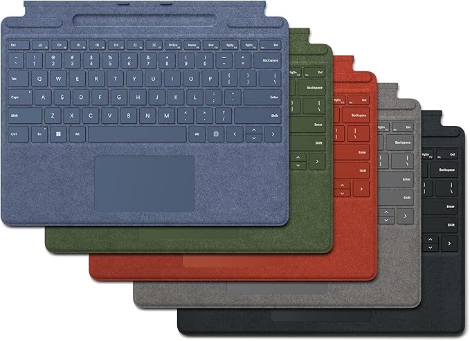 Microsoft Surface Pro Signature Keyboard, Backlit Keys and Large Trackpad, Durable and Smooth Alcantara Material, Sapphire Colour, 10.01 x 12.53 x 0.7 inches
