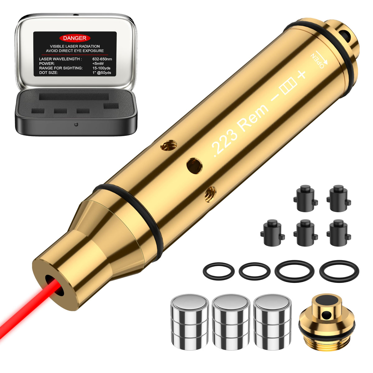Vstranics 223Rem Laser Training Cartridge Dry Fire Training System with 3 Set Batteries for Dry Fire Practice and Shooting Training