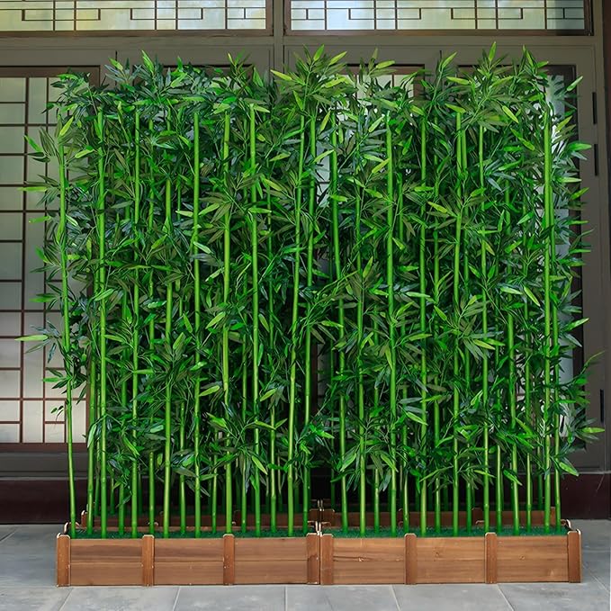 16-Pack 4ft Artificial Privacy Fence | Faux Plant with Realistic Silk Leaves for Indoor Decor & Outdoor Garden – UV-Protected, Waterproof Tall Screen Set