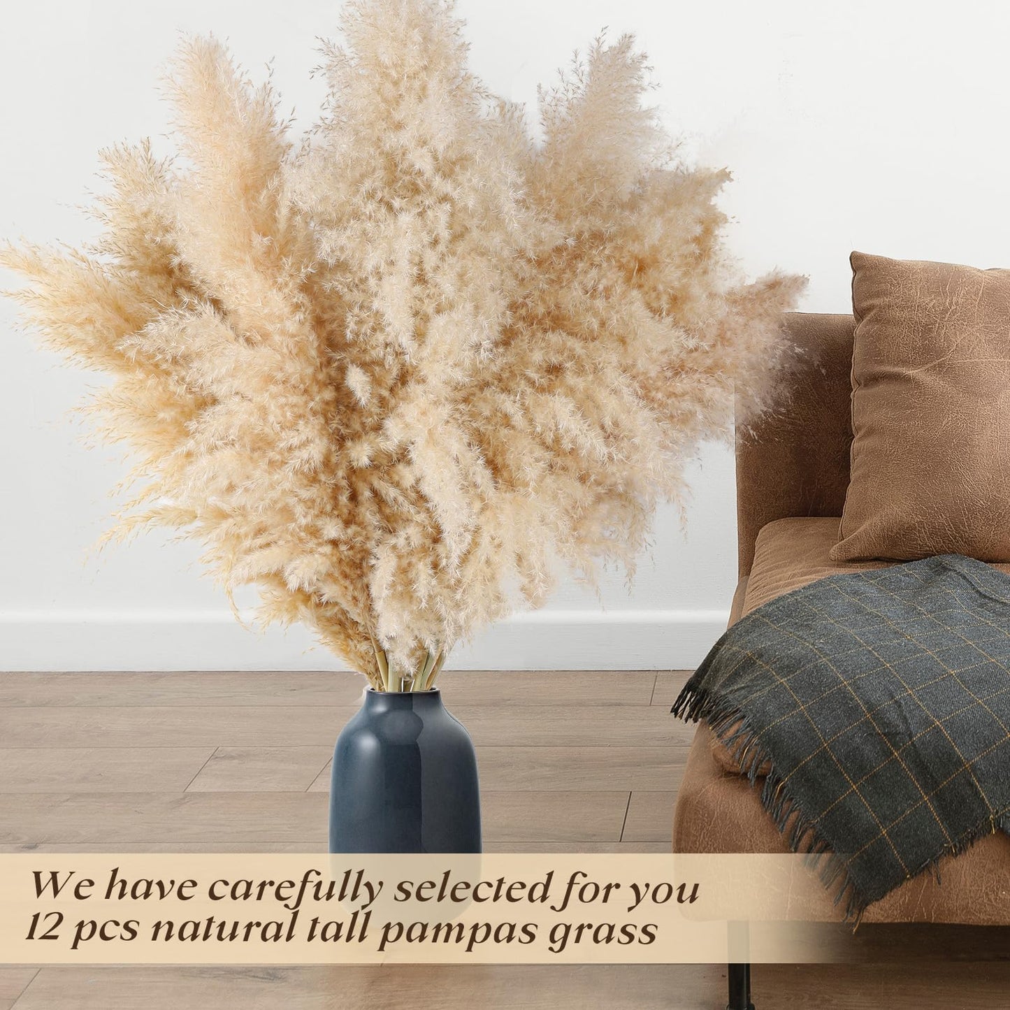 24 pcs Tall Pampas Grass Decoration - Pasuvsigt 40 Inch Large Pampas Grass Dried Flower Decoration,for Bohemian Style Living Room Decoration, Wedding Decoration, Party, Farmhouse Decoration