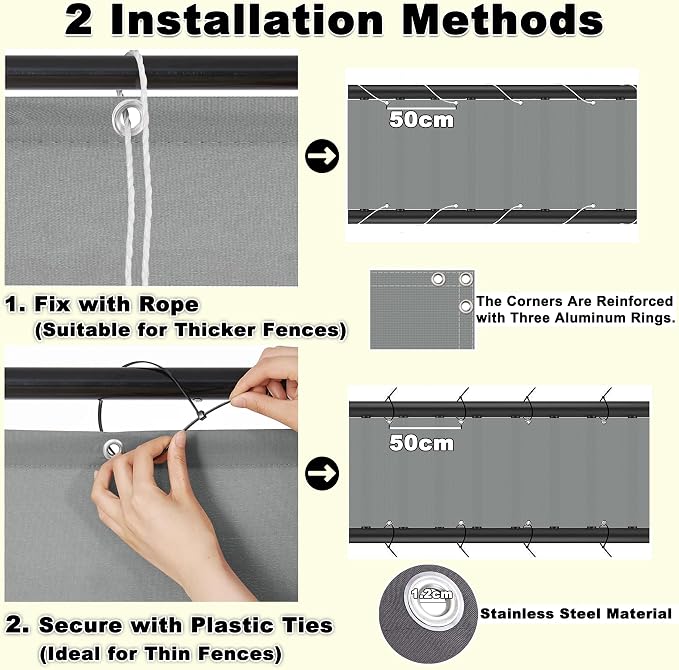 Privacy Fence 3.9' x 23' Privacy Protection Weatherproof Outdoor Privacy Screen