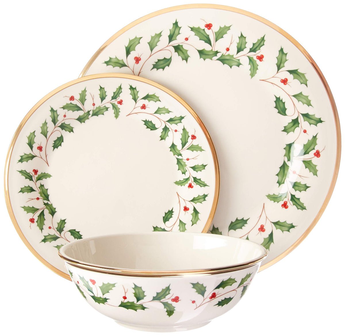 Lenox Holiday Porcelain Christmas Salad Plate Set for 4