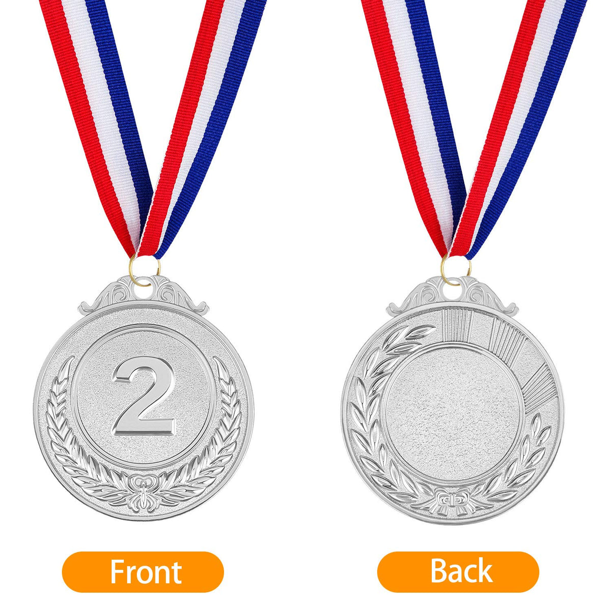 Awpeye 60 Pieces Award Medals 1st 2nd 3rd (Gold, Silver, Bronze) Metal Style Winner with Neck Ribbon, 2 Inches