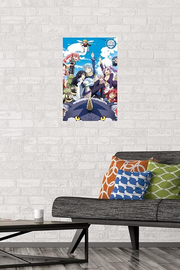 Trends International That Time I Got Reincarnated As A Slime - Group Wall Poster, 14.725" x 22.375", Premium Poster & Mount Bundle