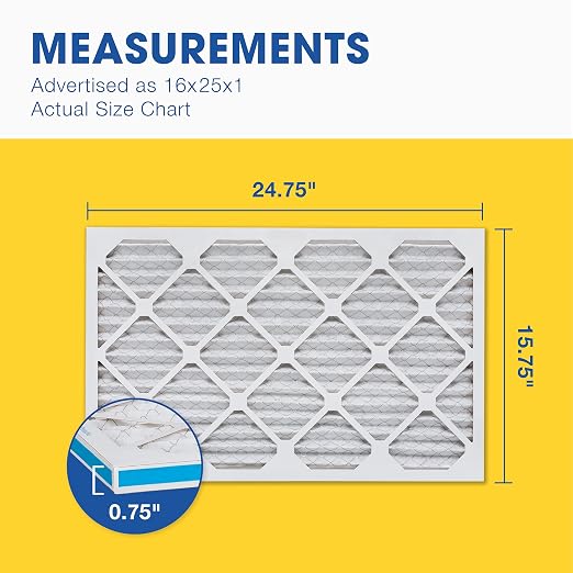 Aerostar 16x25x1 MERV 11 Air Filter, ACTUAL SIZE, Air Conditioning & Furnace