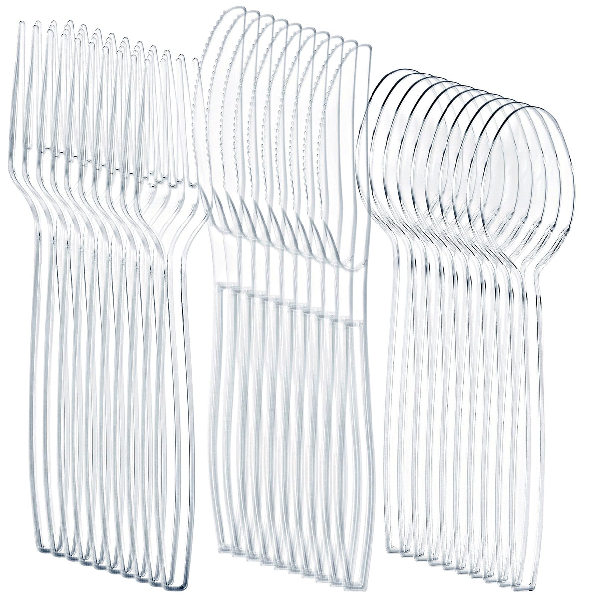 Liacere 360 Pieces Clear Plastic Spoons - Heavyweight Disposable Spoons-6.7inch Heavy Duty clear Cutlery - Plastic Utensils - Perfect for Chrismas Parties and Restaurants for Spring