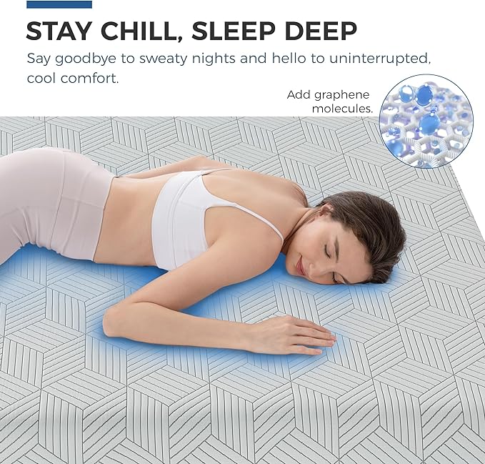 FATHOM Firm Queen Mattress 10 Inch Memory Foam Mattress Queen Size Bed in a Box for Back Pain Relief and Cool Sleep with Gel Foam and Removeable Fiberglass Free Cover, CertiPUR-US Certified