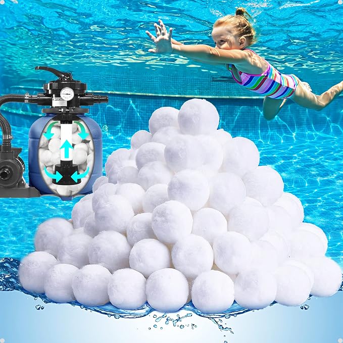 QwayHome 4.6 lbs Pool Filter Balls, Reusable Filter Sand Balls