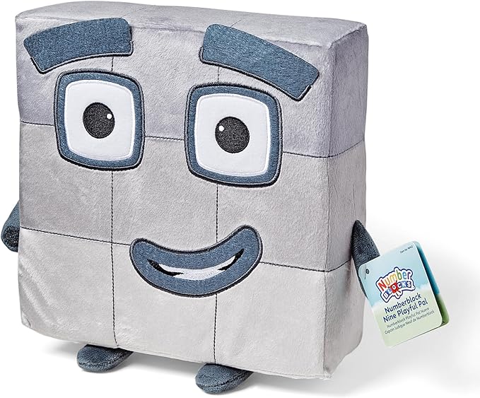 hand2mind Numberblock Nine Playful Pal, Plush Figure Toys, Numbers for Toddlers, Cute Stuffies, Preschool Math Learning Toys, Stuffed Animal, Small Plushies, Counting Blocks, Birthday Gifts for Kids