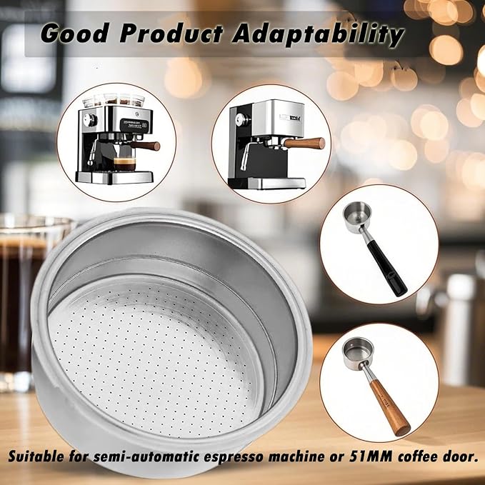 51mm Stainless Steel Coffee Filter Double Layer Filter Basket Stainless Steel