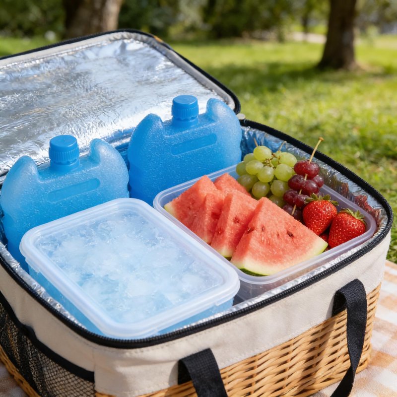 MHFOOU Ice Packs for Air Conditioner, 4PCS Reusable Ice Blocks for Cooler for Cooler, Cooler Freezer Blocks Portable Cooler Freezer Boxes, 5.5 x 3.5 x 1 Inches
