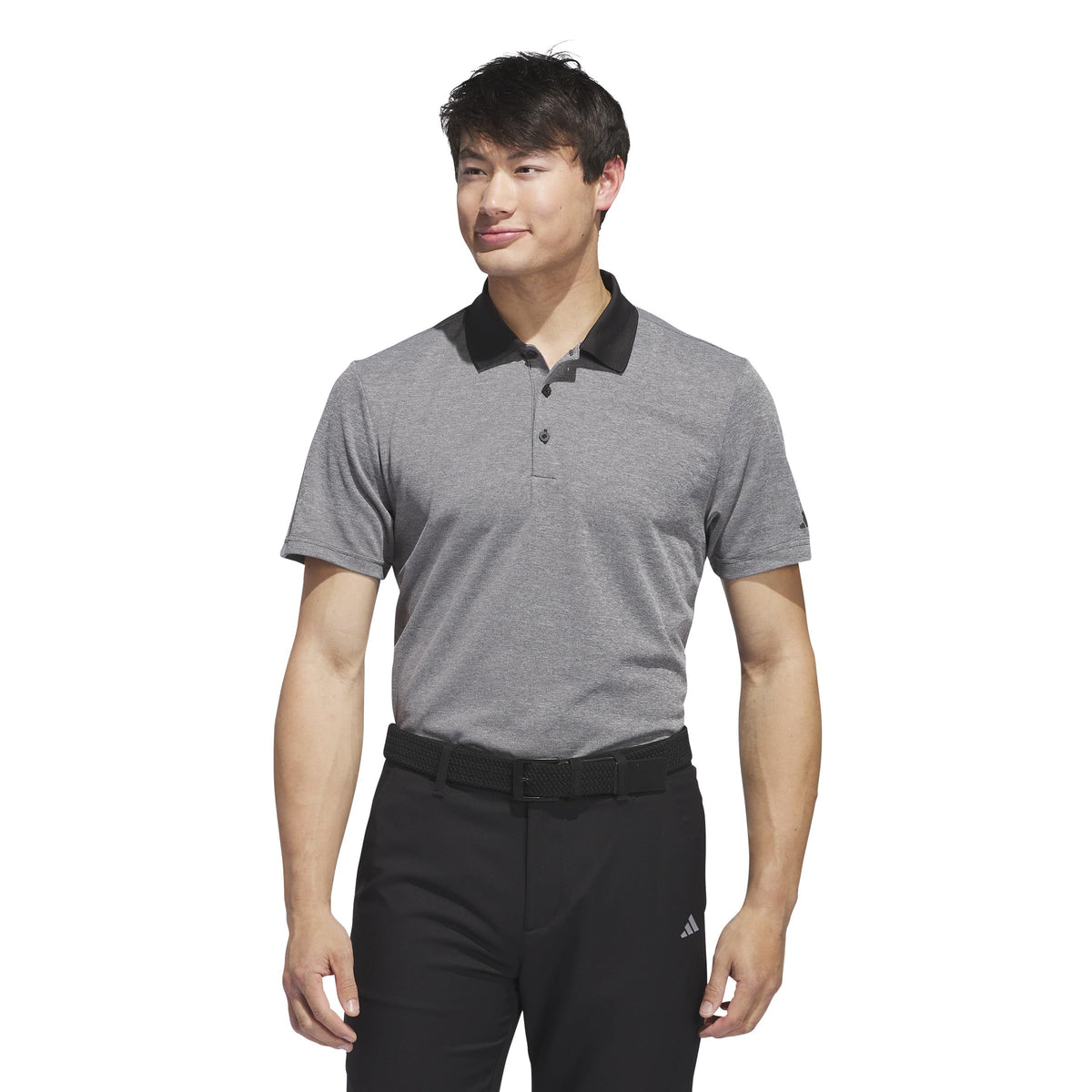 Adi Performance Heathered Polo Shirt, Black, Small