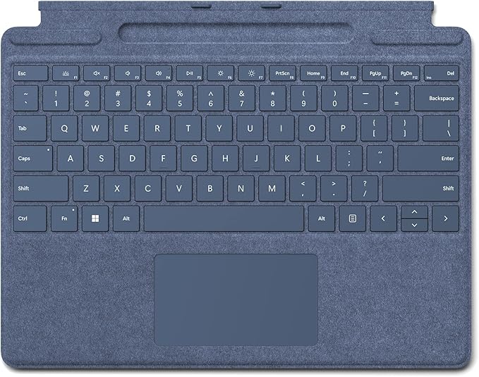 Microsoft Surface Pro Signature Keyboard, Backlit Keys and Large Trackpad, Durable and Smooth Alcantara Material, Sapphire Colour, 10.01 x 12.53 x 0.7 inches