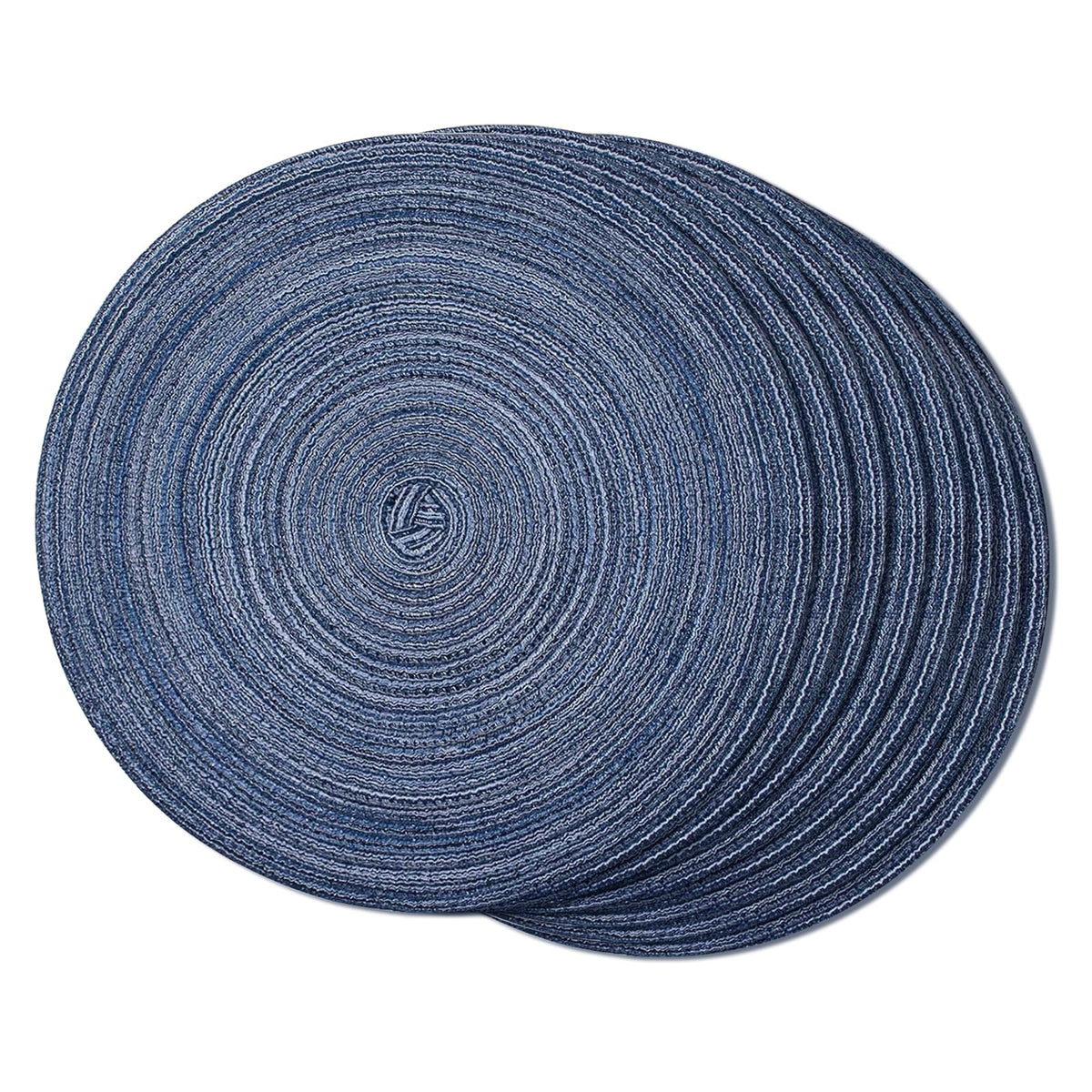 FunWheat Round Braided Placemats Set of 4 Place mats for Dining Tables Woven Heat Resistant Table Mats 15 inch (Wine,4pcs)