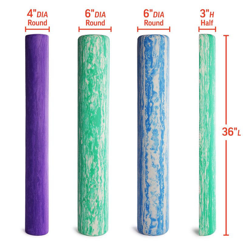 OPTP PRO-Roller Standard Density Foam Roller - Durable Roller for Back Massage, Deep Tissue Foam Roller Exercises, Stretching, Fitness, Yoga and Pilates