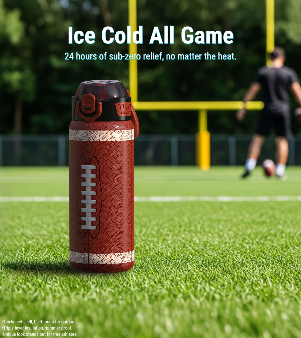 MYFOREST Insulated Sports Water Bottle, Odor-free Liner & Triple Insulated