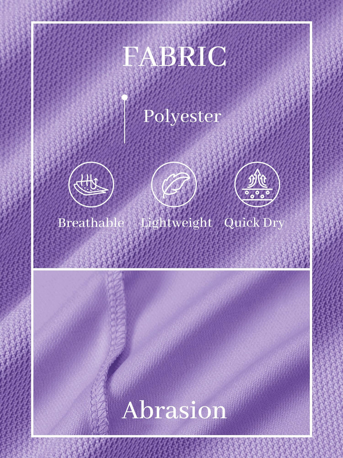 TACVASEN Mens Golf Shirt Dry Fit Mens Polo Shirts Short Sleeve Performance Golf Polos for Men with Collar Work Shirts Light Purple, XL