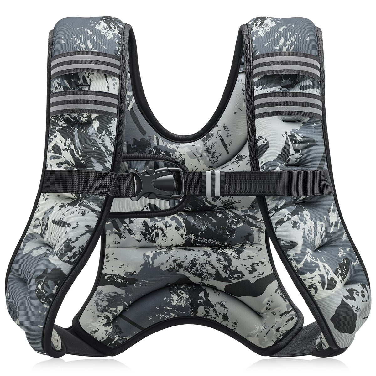 ZELUS Weighted Vest, 6lb/8lb/12lb/16lb/20lb/25lb/30lb Weight Vest for Men Women with Storage Pocket & Reflective Strips for Workout Strength Training Running Muscle Building, Urban Gray Camo (12 lb)