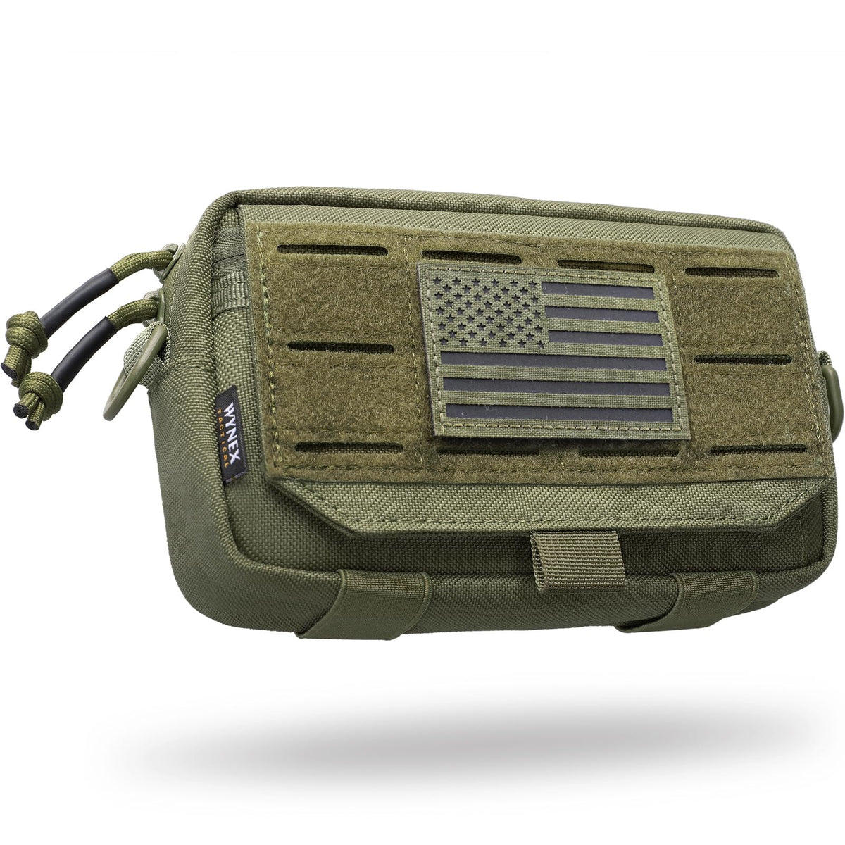 WYNEX Tactical Molle Admin Pouch,Tactical EDC Bag Utility Laser Cut EDC Tool Pouch Bag Annexes with American Flag